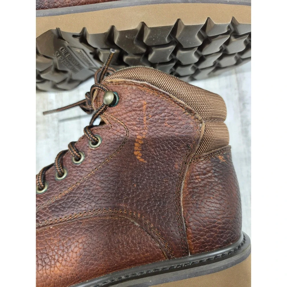 Brahma Rogue Mens Brown Leather Work Boots Wide EE Size 8 Goodyear Welt 3985536